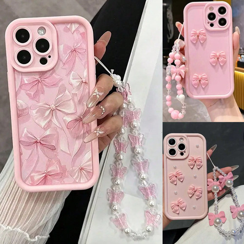 Custodia telefono rosa - , fiocco